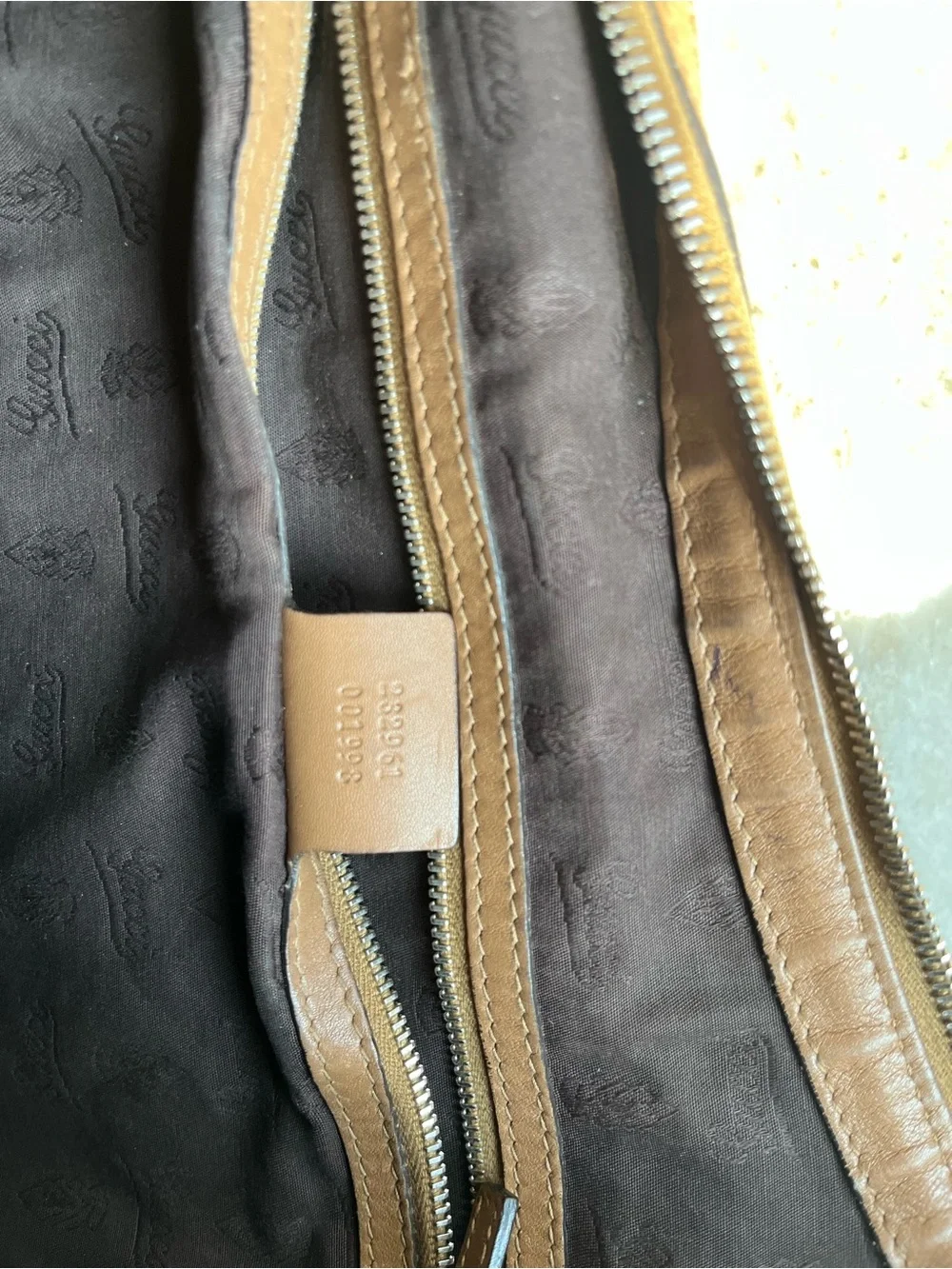 Gucci Guccisima Tan Beige Embossed Leather One Strap Hobo Purse Silver Hardware
